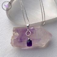 Faceted Amethyst Silver Necklace